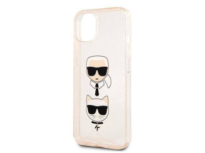 Karl Lagerfeld Hard Case - Luxusn� ochrann� kryt (obal) pre IPHONE 13 MINI Glitter Karl`s & Choupette (KLHCP13SKCTUGLGO) gold (zlat�)